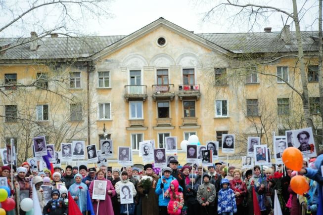 Бессмертный полк фото с высоты