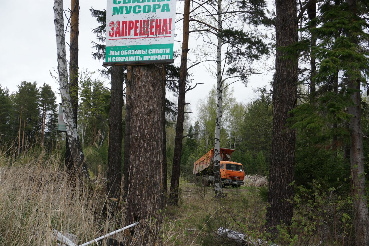 Мусор из парка Дворца культуры свалили на поляне у дороги. И, возможно, на  Гусевке тоже — Ревда-инфо.ру