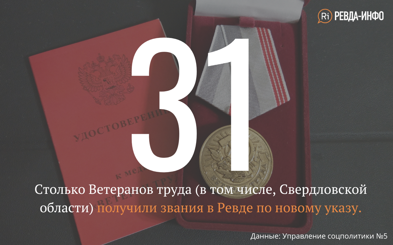 В Свердловской области появилось пятьсот новых «Ветеранов труда». Среди них  — жители Ревды — Ревда-инфо.ру