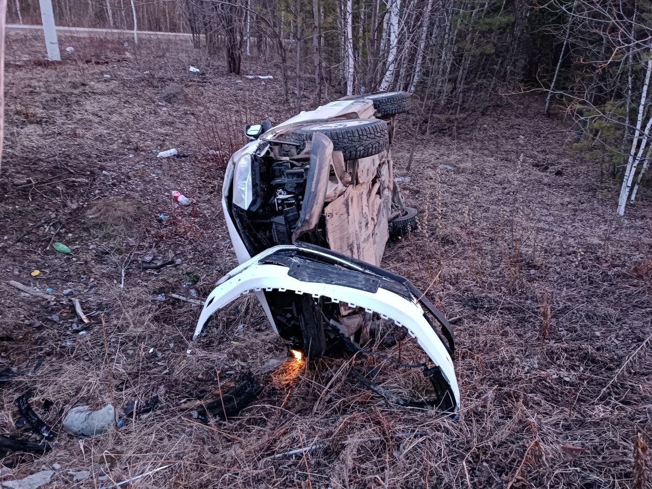 По дороге на Гусевку разбился автомобиль с подростками на борту. Девушка-водитель  была пьяна — Ревда-инфо.ру